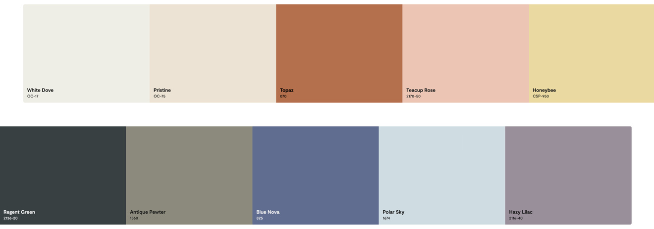 Courtesy Benjamine Moore 2024 color palette.